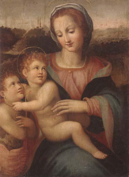 Francesco Brina The madonna and child with the infant saint john the baptist China oil painting art